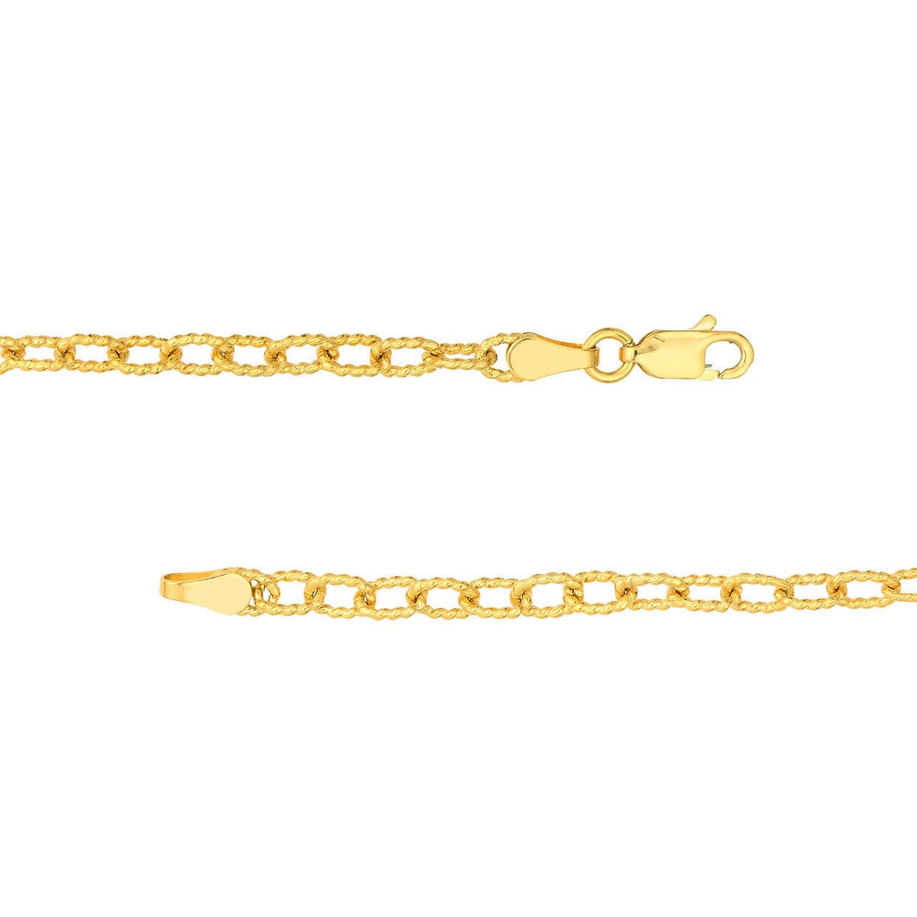 14K Gold Twisted Forzentina Chain Bracelet