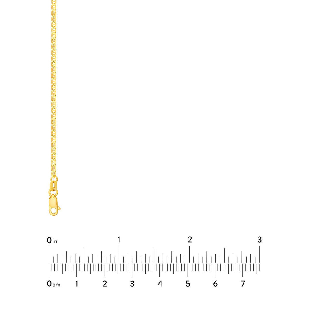 14K Gold 1.85MM Mariner Chain Necklace