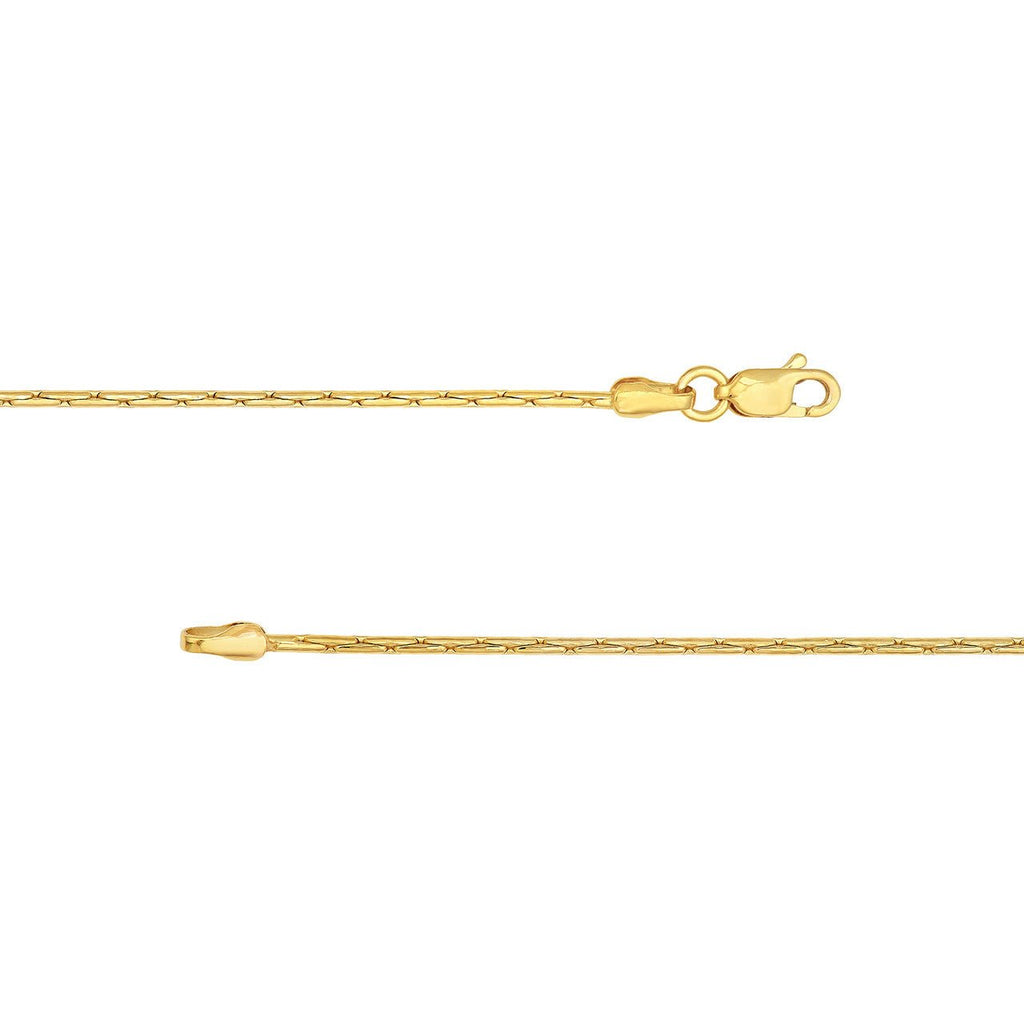 14K Gold 1.35MM Diamond Cut Forzentina Chain Necklace