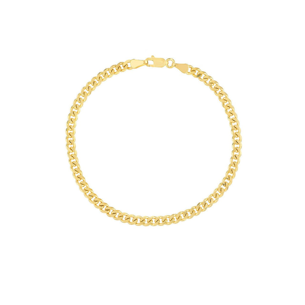 14K Gold 4.20MM Curb Chain Bracelet