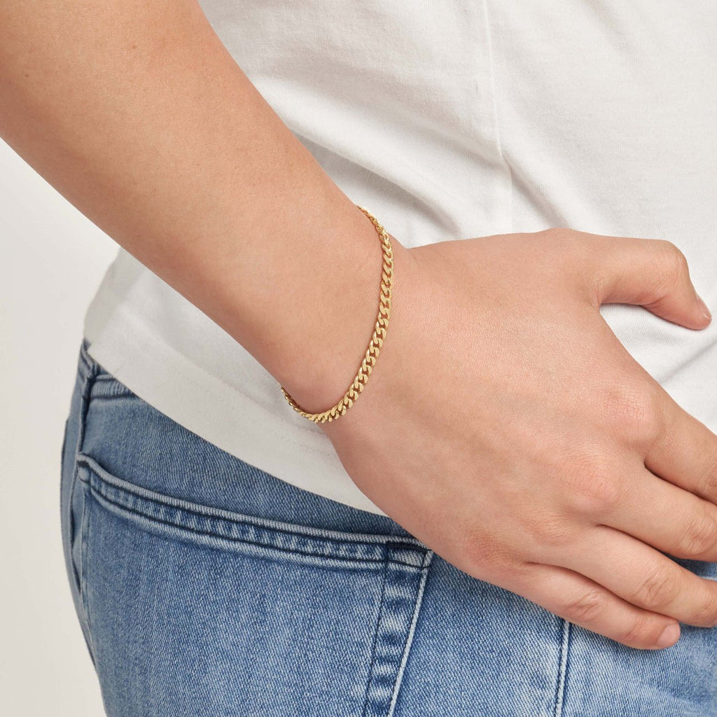 14K Gold 4.20MM Curb Chain Bracelet