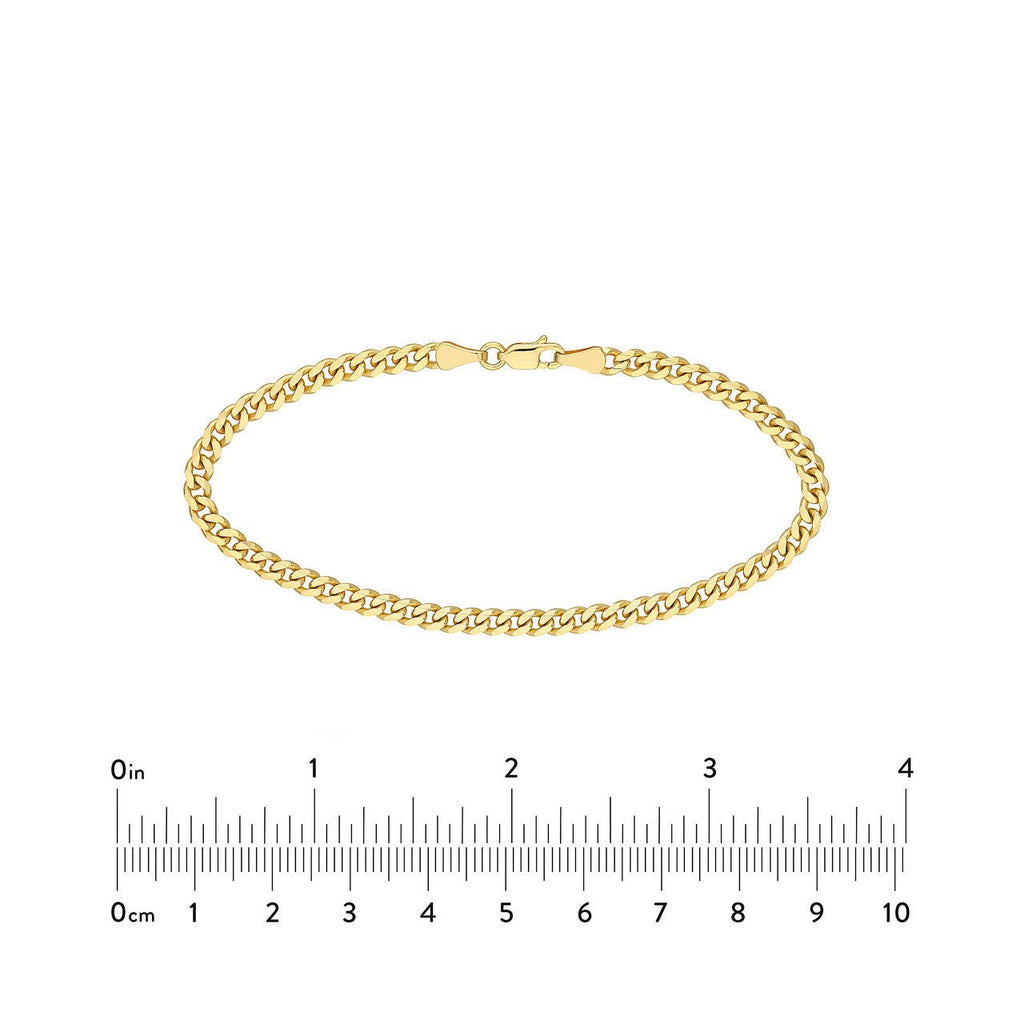 14K Gold 4.20MM Curb Chain Bracelet