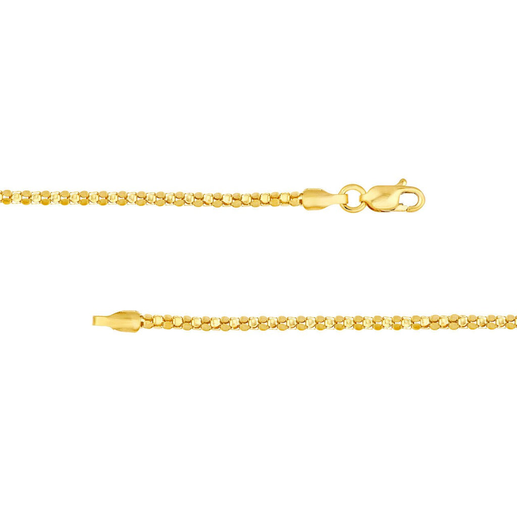 14K Gold 1.85MM Mirror Popcorn Chain