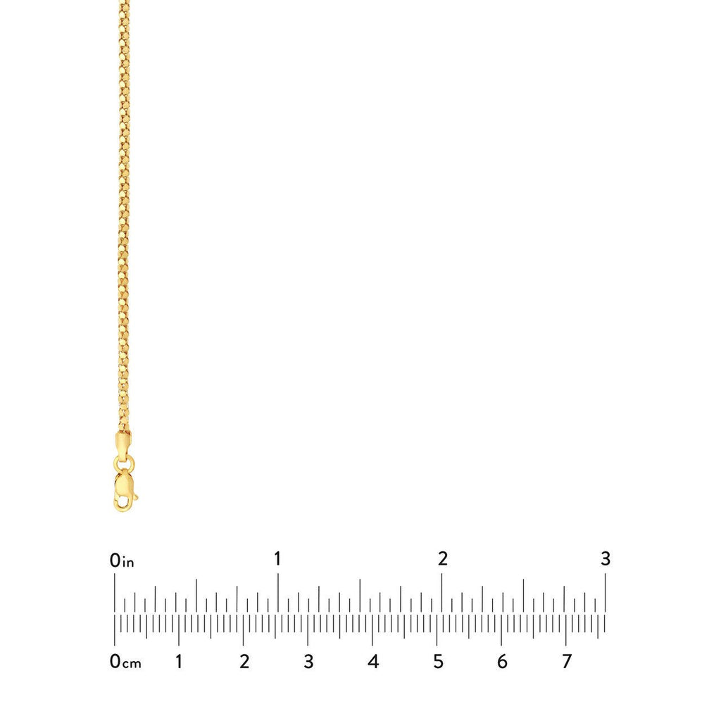 14K Gold 1.85MM Mirror Popcorn Chain