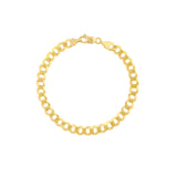 14K Gold 7MM Flat Open Cuban Chain Bracelet