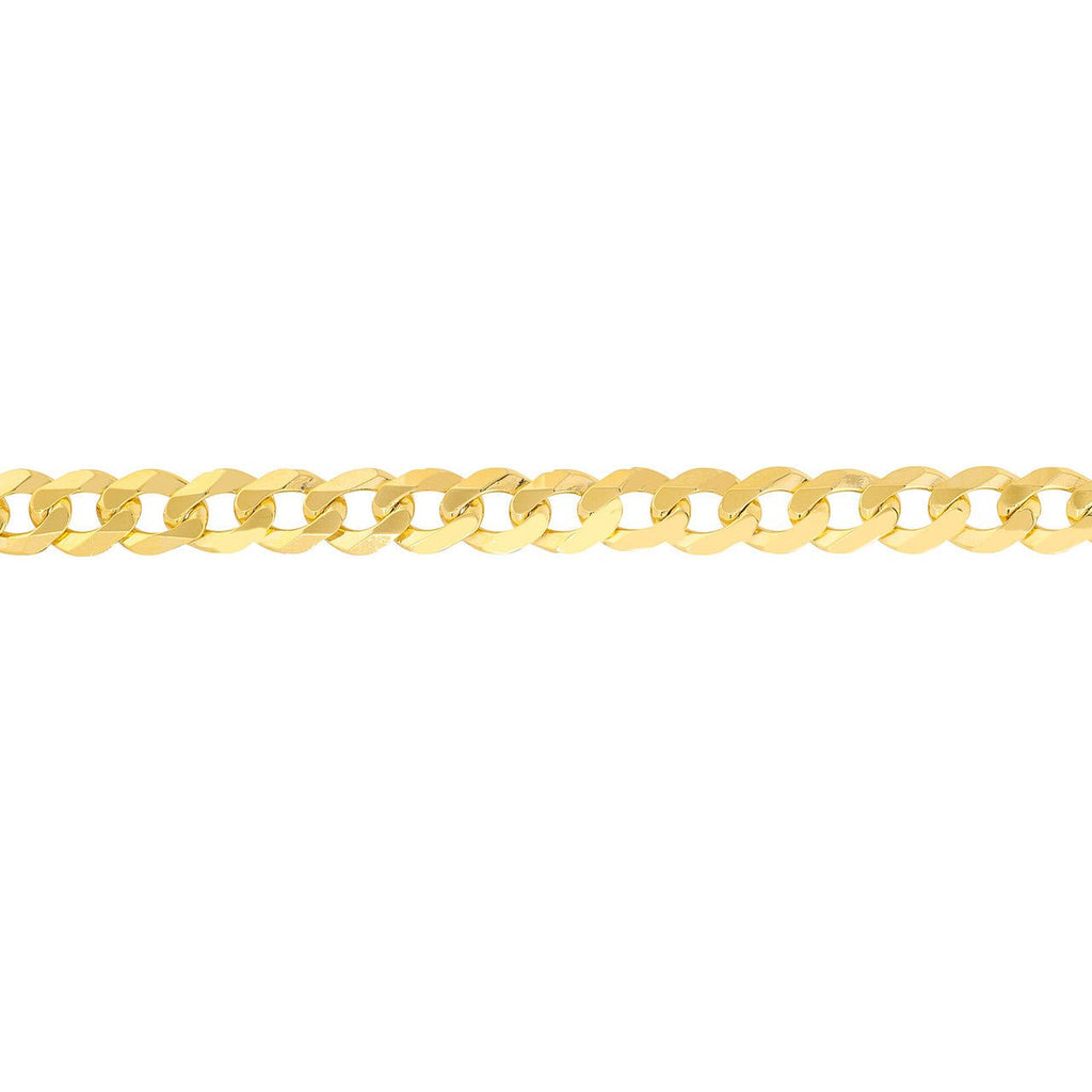 14K Gold 7MM Flat Open Cuban Chain Bracelet