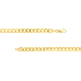 14K Gold 7MM Flat Open Cuban Chain Bracelet