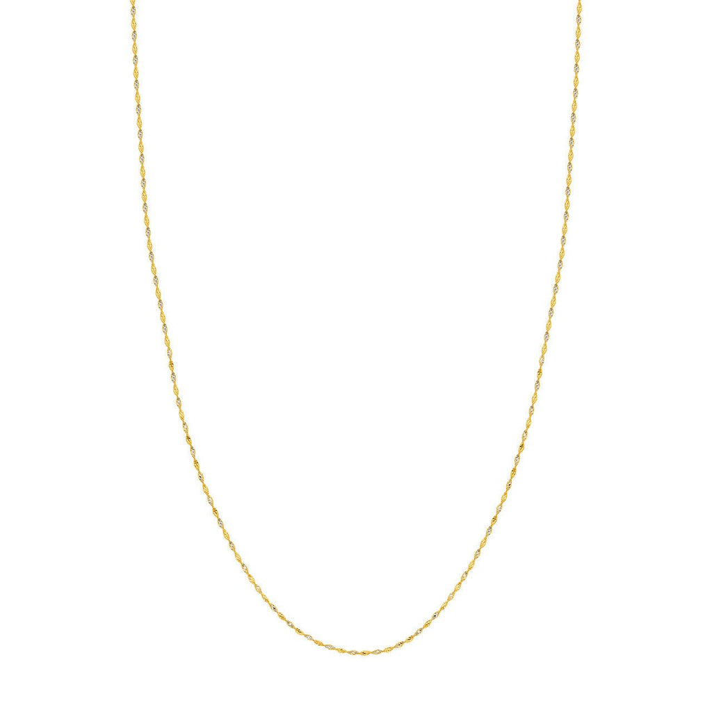 14K Two Tone Gold 1.35MM Dorica Chain Necklace