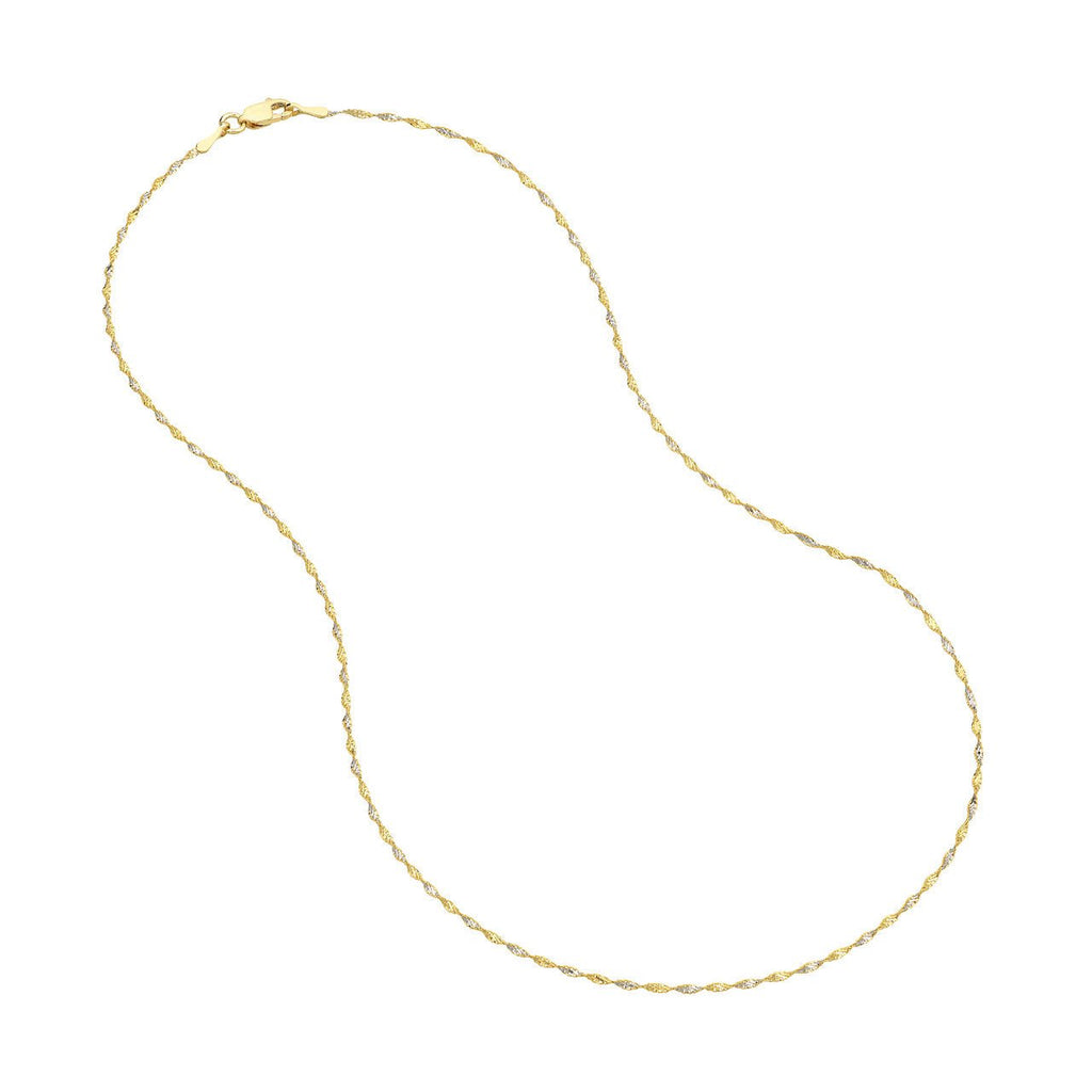 14K Two Tone Gold 1.35MM Dorica Chain Necklace