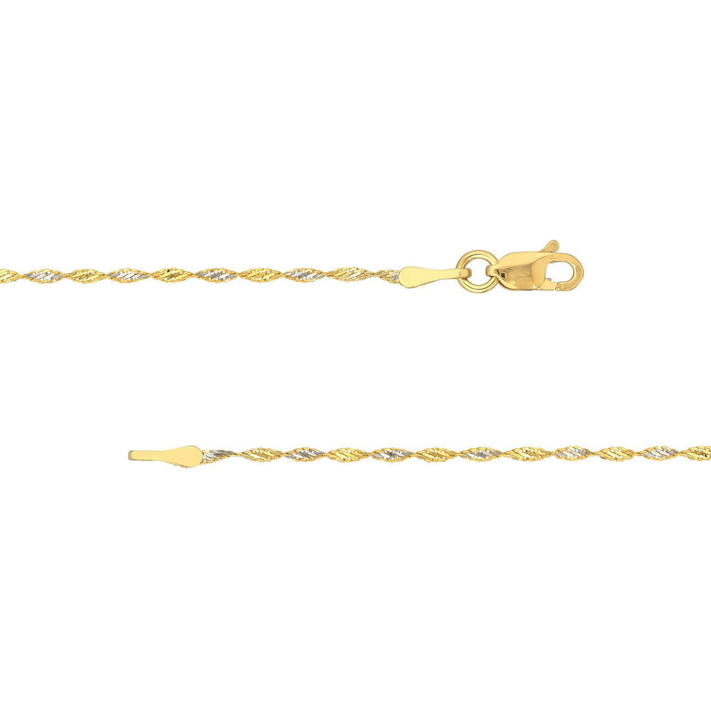 14K Two Tone Gold 1.35MM Dorica Chain Necklace