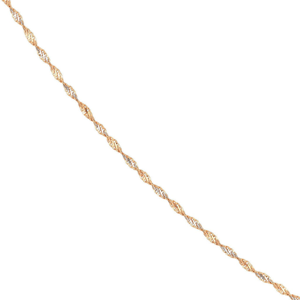 14K Two Tone Gold 1.35MM Dorica Chain Necklace