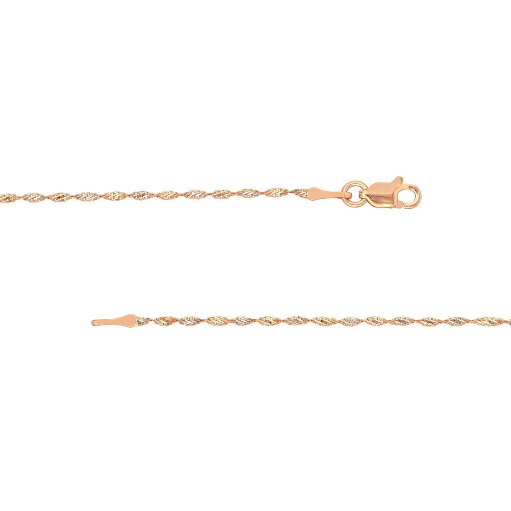 14K Two Tone Gold 1.35MM Dorica Chain Necklace