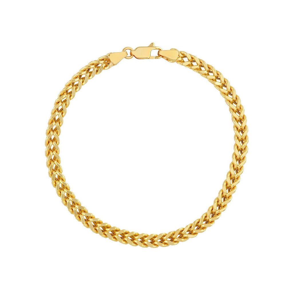 14K Gold 4MM Hollow Figaro Chain Bracelet