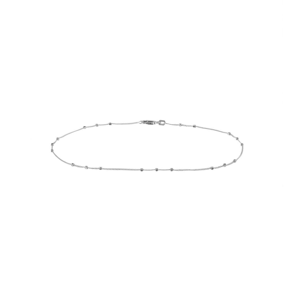 14K Gold Triple Bead Saturn Chain Anklet
