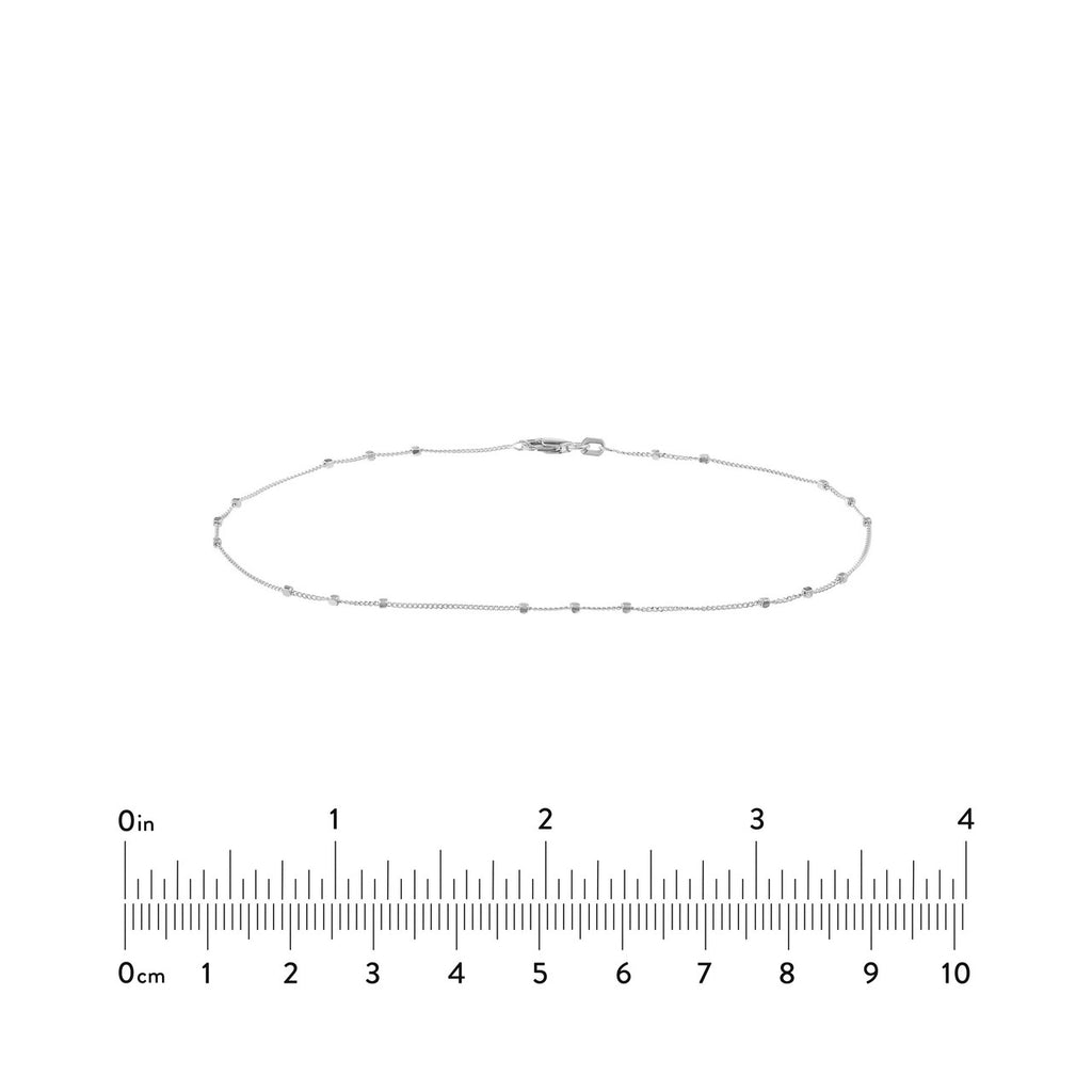 14K Gold Triple Bead Saturn Chain Anklet