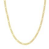 14K Gold 4.40MM Hollow Figaro Chain Necklace
