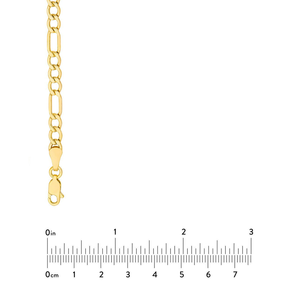 14K Gold 4.40MM Hollow Figaro Chain Necklace