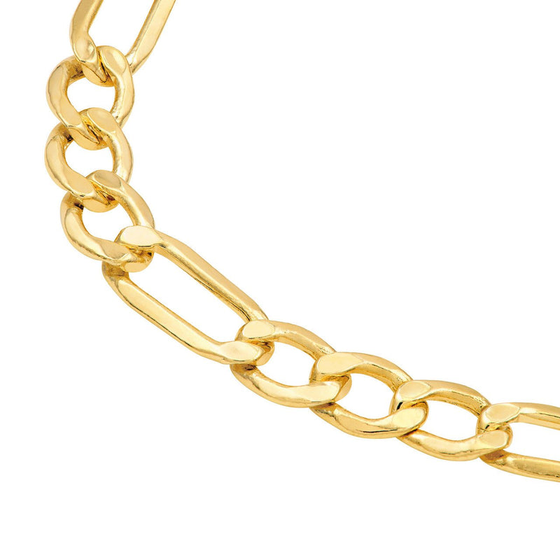 14K Gold 4.40MM Hollow Figaro Chain Bracelet
