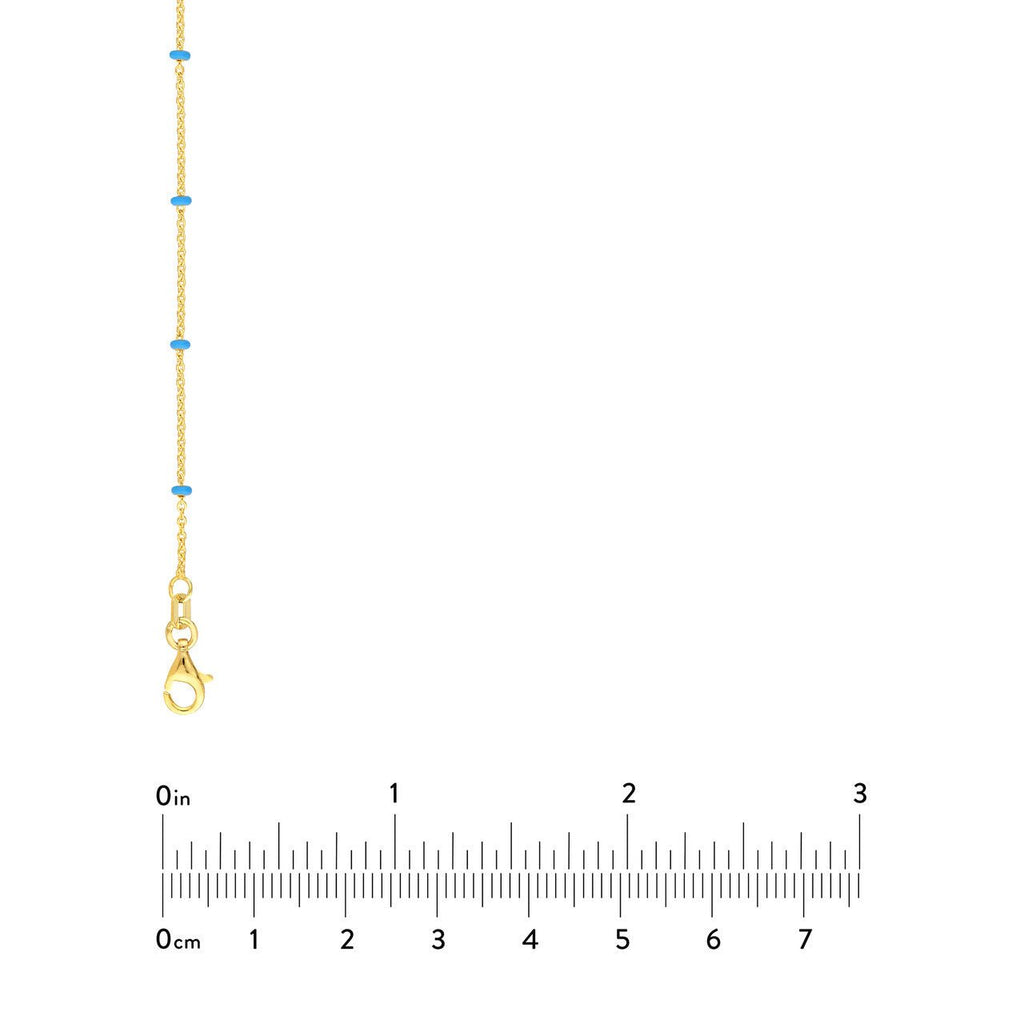 14K Gold Colored Enamel Bead Saturn Chain Necklace