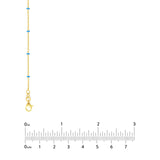 14K Gold Colored Enamel Bead Saturn Chain Necklace