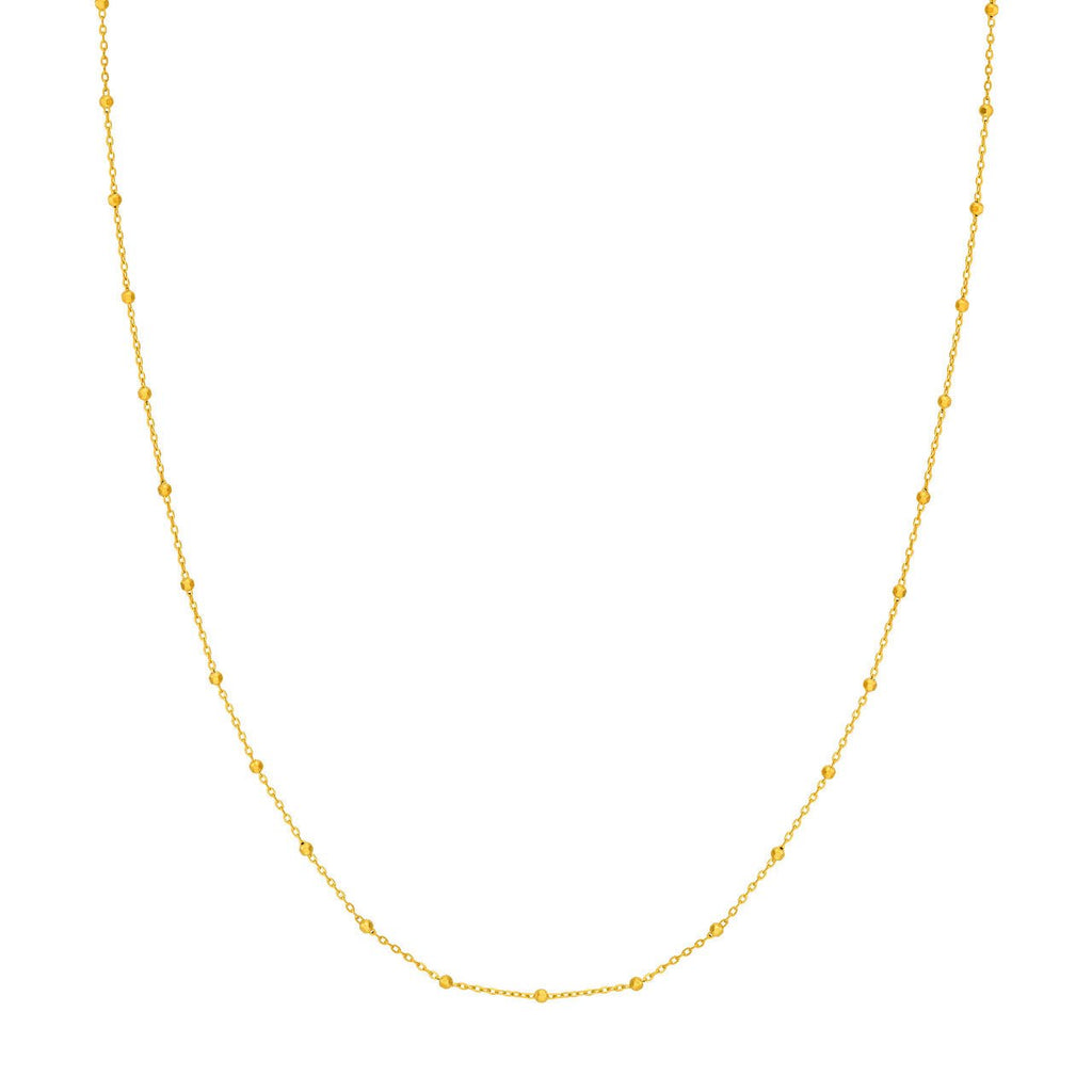 14K Gold 1.70MM Saturn Chain Necklace