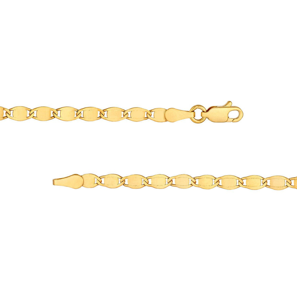14K Gold 3.35MM Diamond Cut Valentino Chain Necklace