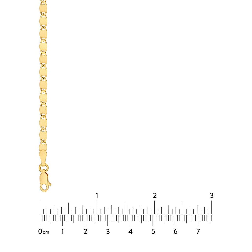 14K Gold 3.35MM Diamond Cut Valentino Chain Necklace