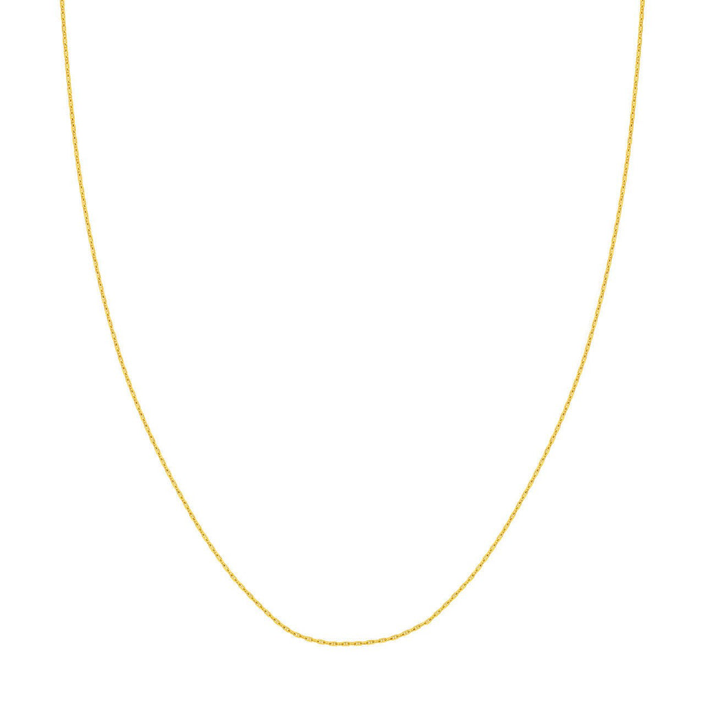 14K Gold 1.05MM Diamond Cut Anchor Chain Necklace
