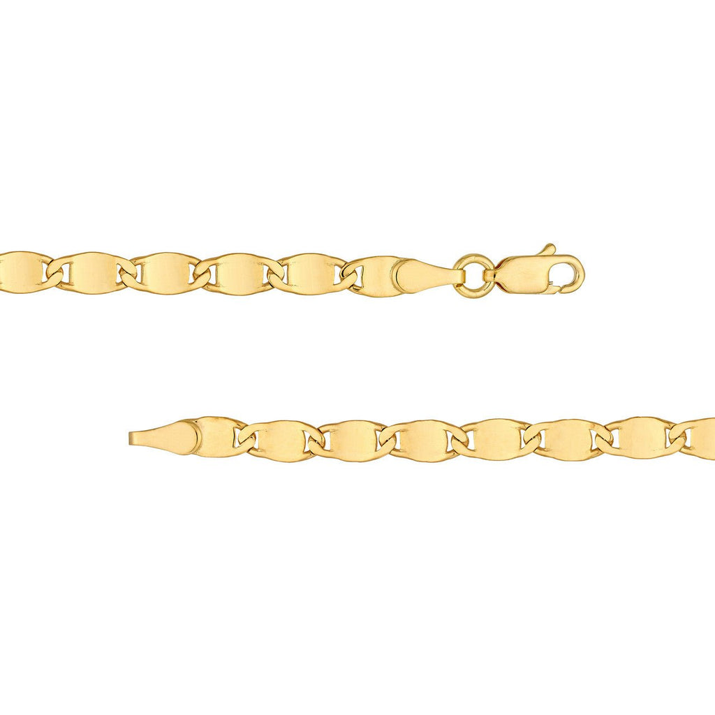 14K Gold 4.20MM Diamond Cut Valentino Chain Bracelet