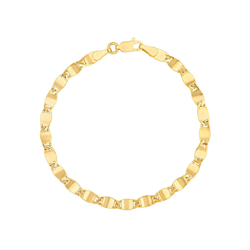 14K Gold 4.20MM Diamond Cut Valentino Chain Bracelet