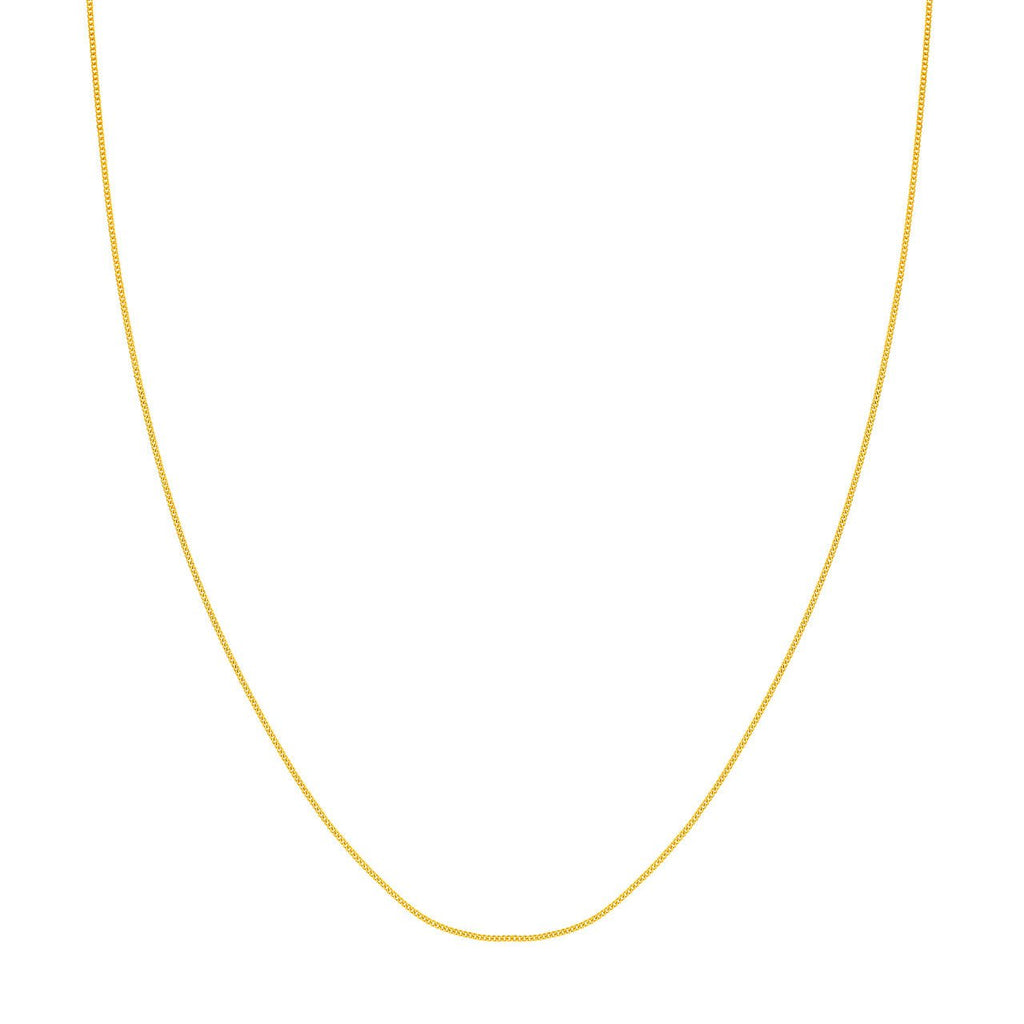 14K Gold 0.90MM Curb Chain Necklace