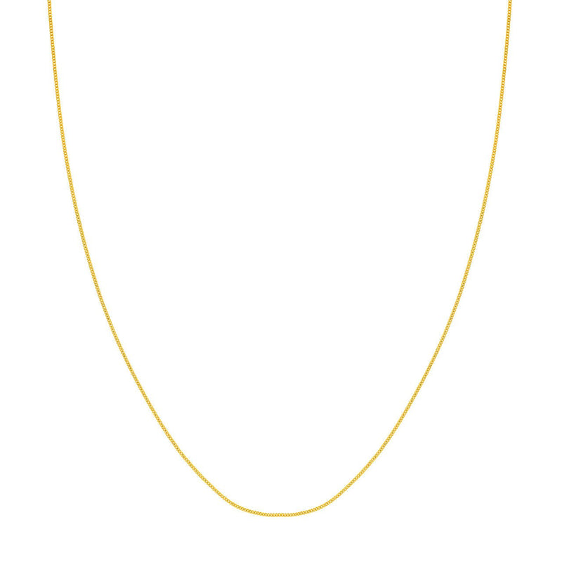 14K Gold 0.90MM Curb Chain Necklace