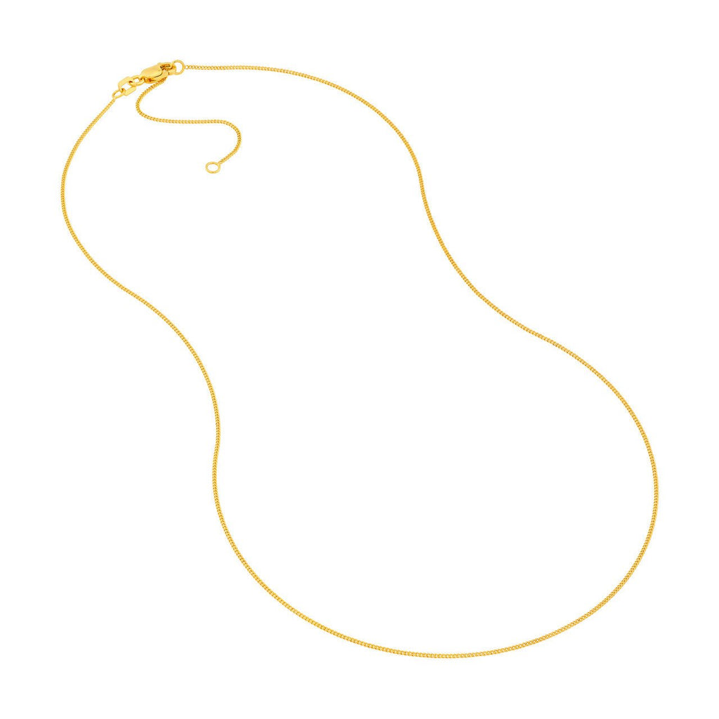 14K Gold 0.90MM Curb Chain Necklace