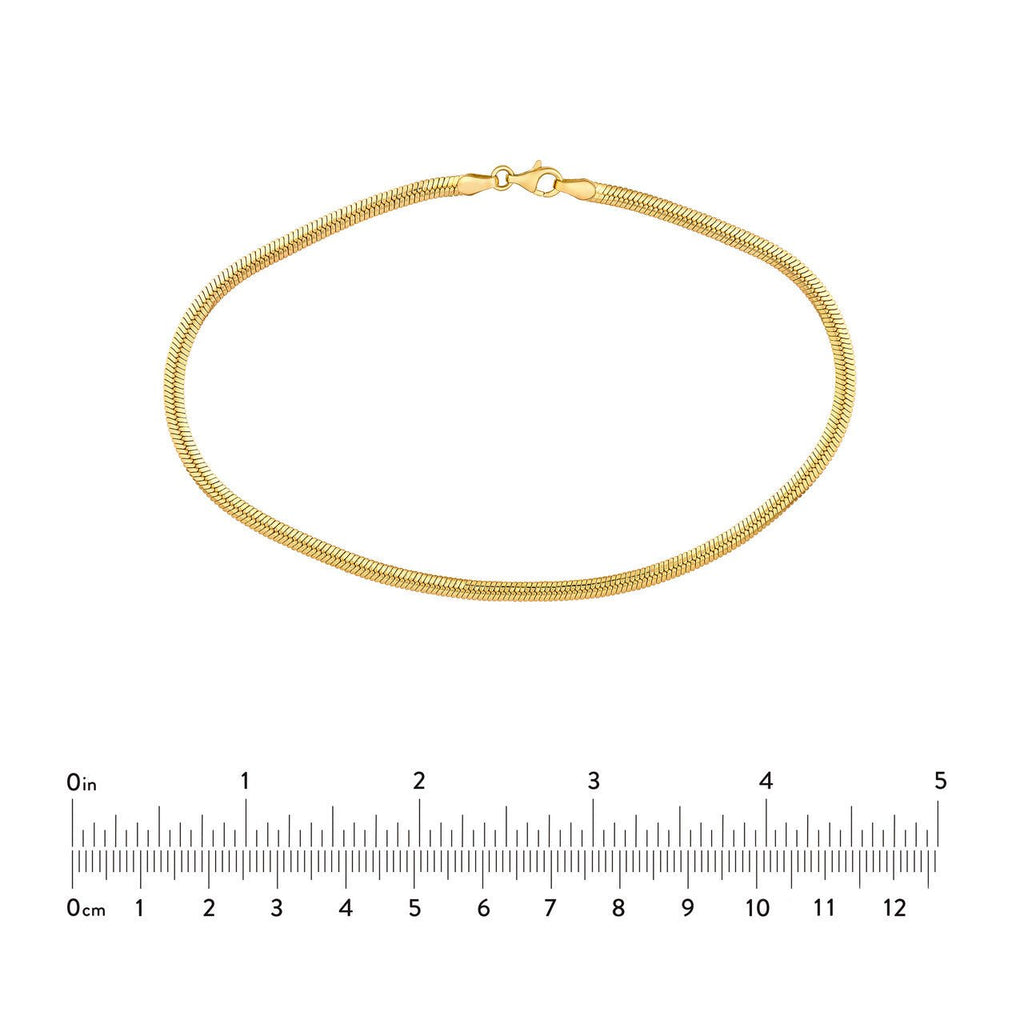 14K Gold Snake Anklet