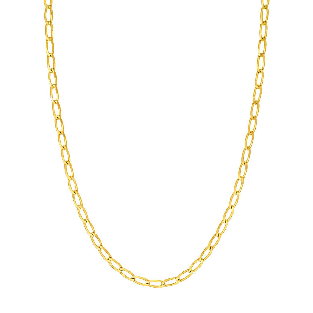 14K Gold 4.45MM Long Link Curb Chain Necklace