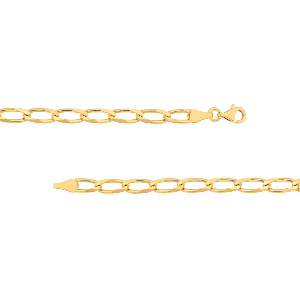 14K Gold 4.45MM Long Link Curb Chain Necklace