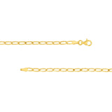 14K Gold 3MM Long Curb Chain Bracelet