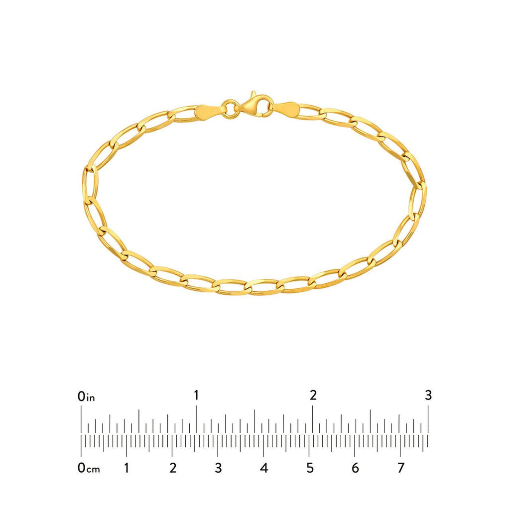 14K Gold 3.80MM Long Link Curb Chain Bracelet