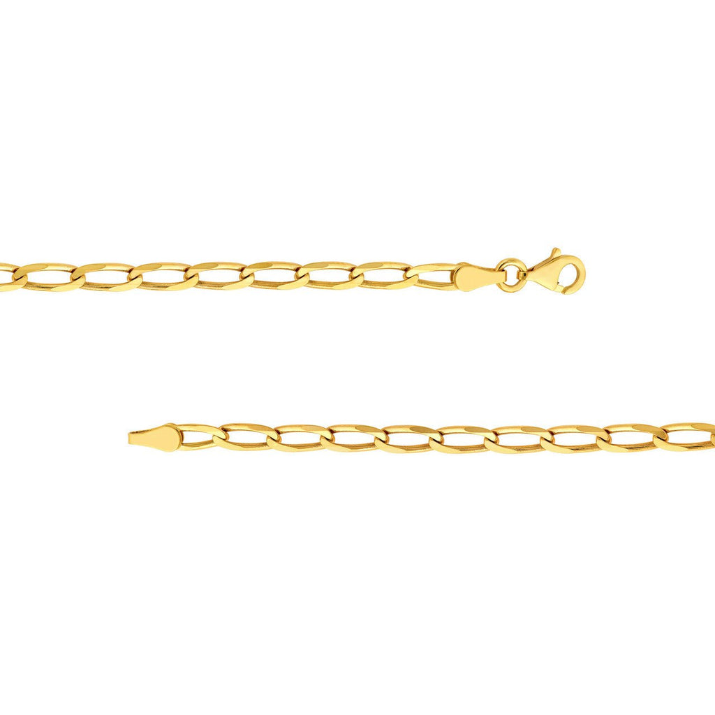 14K Gold 3.80MM Long Link Curb Chain Necklace