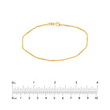 14K Gold 1.50MM Diamond Cut Bar and Bead 3+1 Chain Bracelet