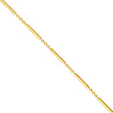 14K Gold 1.50MM Diamond Cut Bar and Bead 3+1 Chain Bracelet