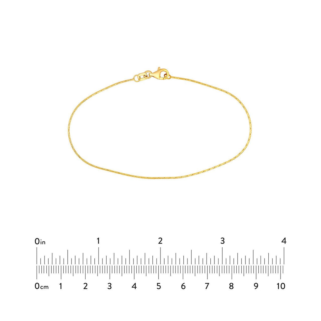 14K Gold 0.80MM Diamond Cut Forzentina Chain Bracelet