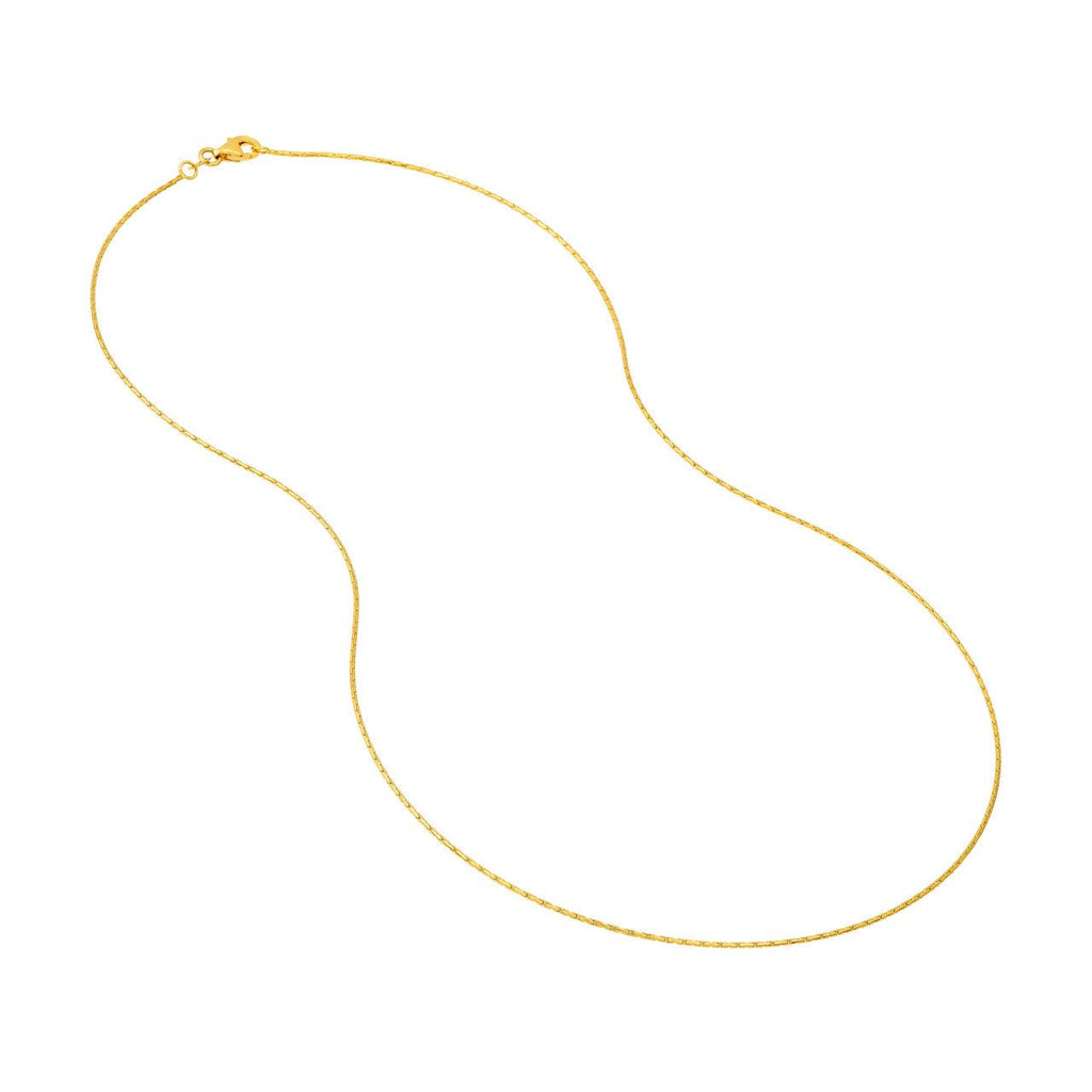 14K Gold 0.80MM Diamond Cut Forzentina Chain Necklace