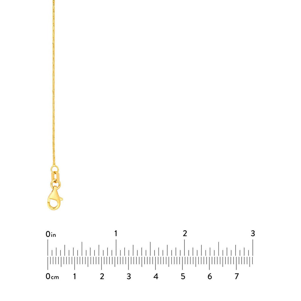 14K Gold 0.80MM Diamond Cut Forzentina Chain Necklace