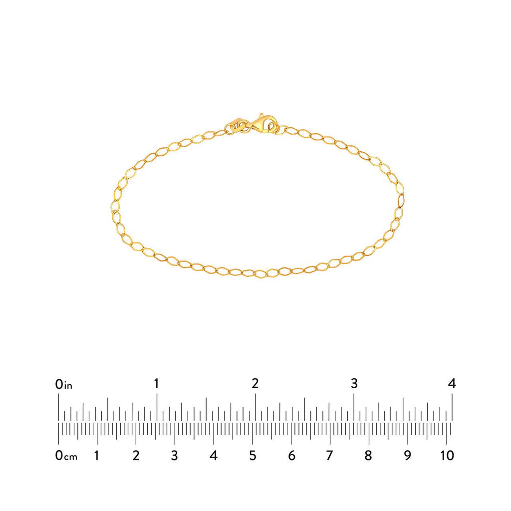 14K Gold 2.50MM Piatto Chain Bracelet