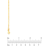 14K Gold 1.50MM Bar and Bead Chain Necklace