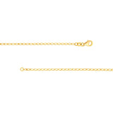 14K Gold 2.00MM Hammered Long Piatto Chain Bracelet