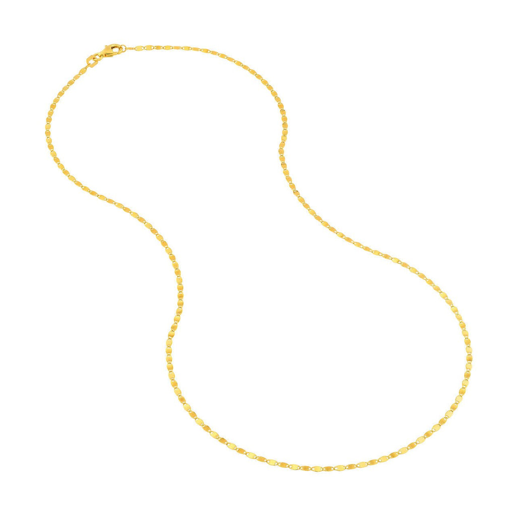 14K Gold 1.65MM Diamond Cut Valentino Chain Necklace