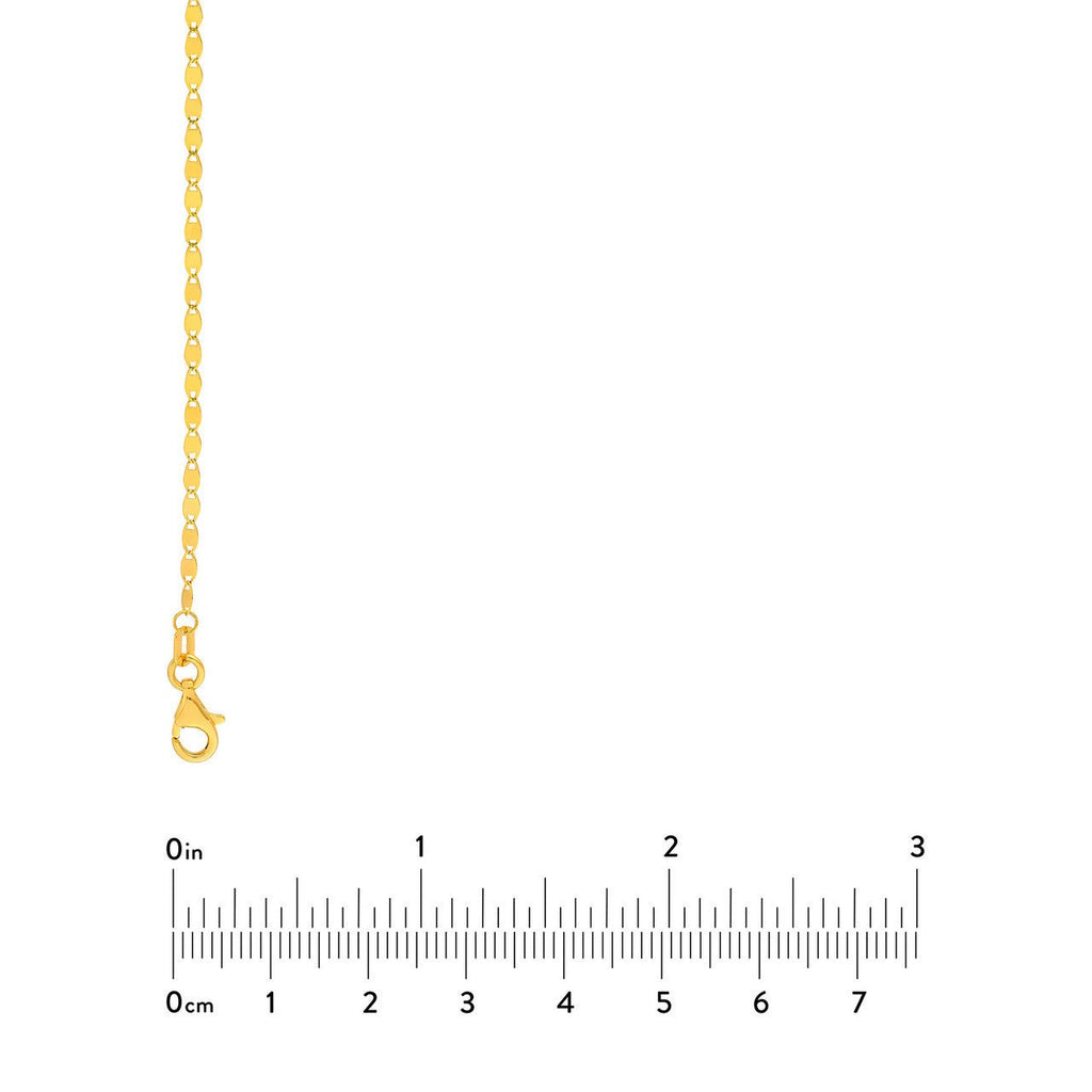 14K Gold 1.65MM Diamond Cut Valentino Chain Necklace