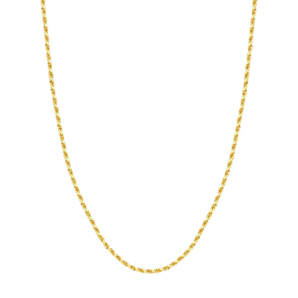 14K Gold 3MM Diamond Cut Rope Chain